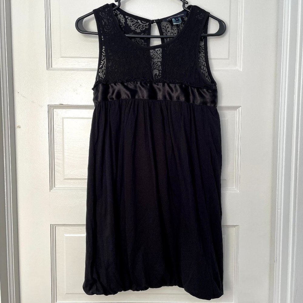 French Connection Black Babydoll Mini Dress